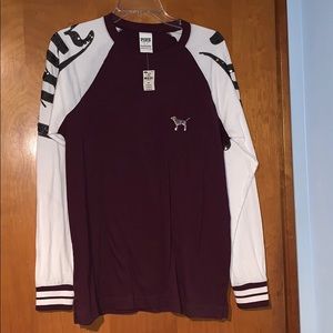 Maroon VS PINK Long Sleeve T Shirt